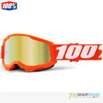 Moto oblečenie - Detské, 100% Strata 2 Junior detské okuliare, oranžová gold mirror sklo