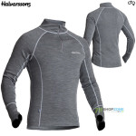 Moto oblečenie - Termo/ponožky, Halvarssons Sweater Warm Wool Polo grey, šedá