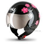 Moto oblečenie - Helmy, NAU Pandora Jet helmet, čierno ružová