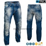 Moto oblečenie - Nohavice, PMJ moto jeans Dallas, stredne modrá