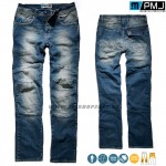 Moto oblečenie - Nohavice, PMJ moto jeans Vegas, stredne modrá