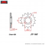 Technika - Reťazové sady, JT vývodové koliesko HSQ/KTM 85